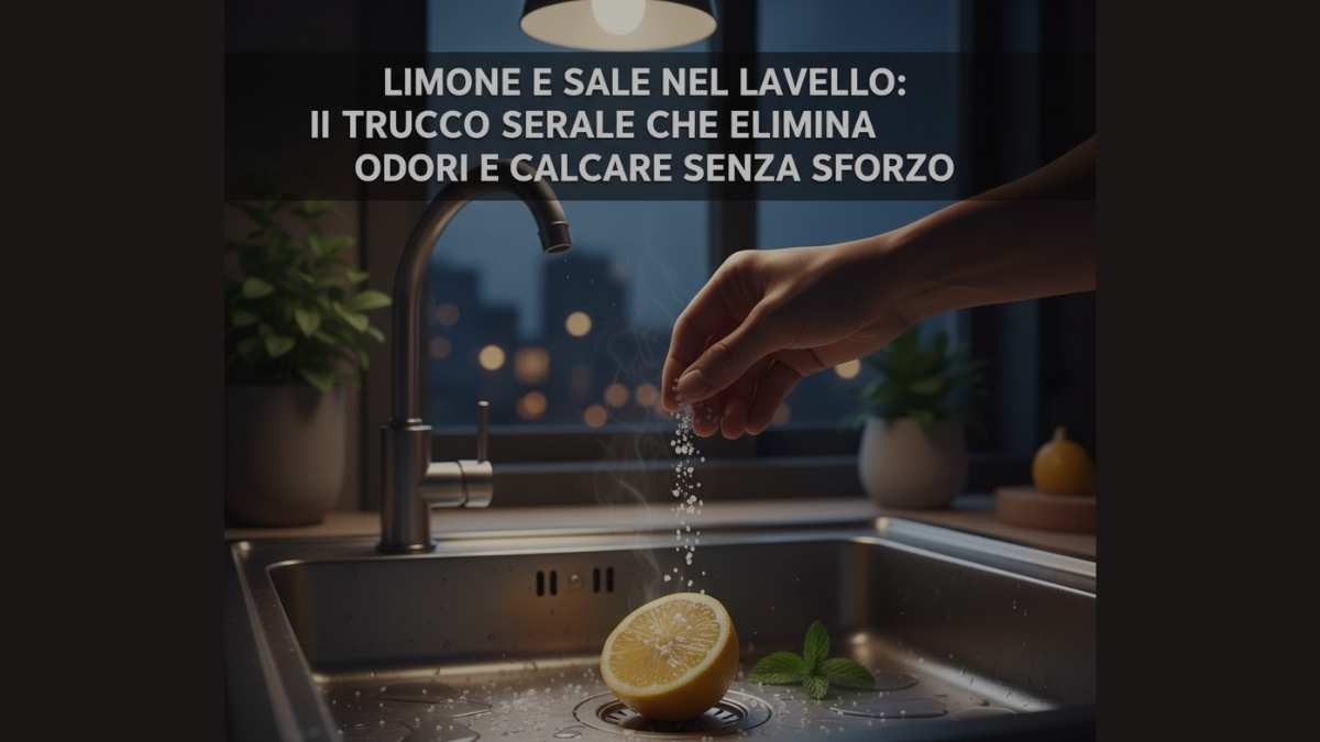 Limone e sale sul bordo di un lavello in acciaio inox.