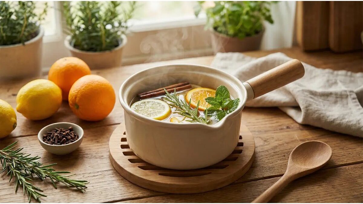 Limoni freschi e una tazza di acqua calda su un tavolo di legno.